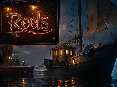 Reels Bar & Grill apocalypse branding game concept graphic design logo pirates restaurant vector water