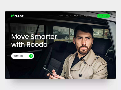 Rooda – Ride Sharing Website UI Animation animation bike rental bike sharing booking app graphic design landing page landing page design motion motion design motion graphic motion graphics ride booking ride sharing ui animation ui design ui ux design uiux web animation web design web page design