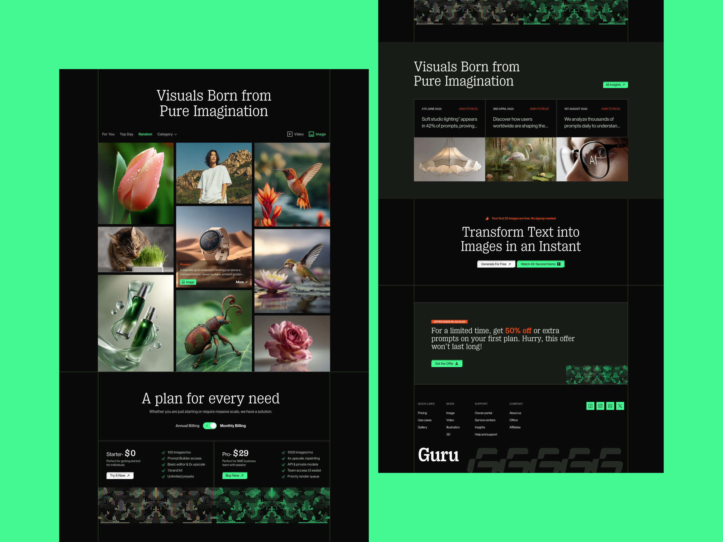 AI Image Generator Website Design by Noman for Design Monks LLC on Dribbble