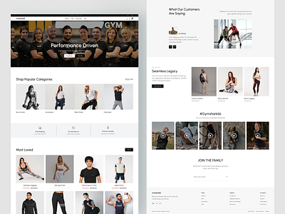 Gym & Fitness Fashion Shopify Website clean e commerce landing page e commerce shop ecommerce fashion fashion ecommerce design fashion store fitnes fitness platform fitness website gym gym website design landing page online store product design shopify shopify development shopify website web design website design
