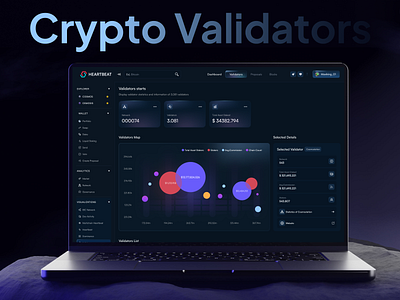 Crypto Validators Dashboard blockchain analytics crypto dashboard crypto validators data visualization real time validator staking dashboard validator monitoring validators validators dashboard validators list validators map validators starts web design web3 dashboard