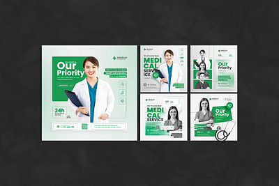 Medical Post Template ads banner design doctor download facebook graphic design healthcare hospital instagram medical banner medical post medical service medical template post template