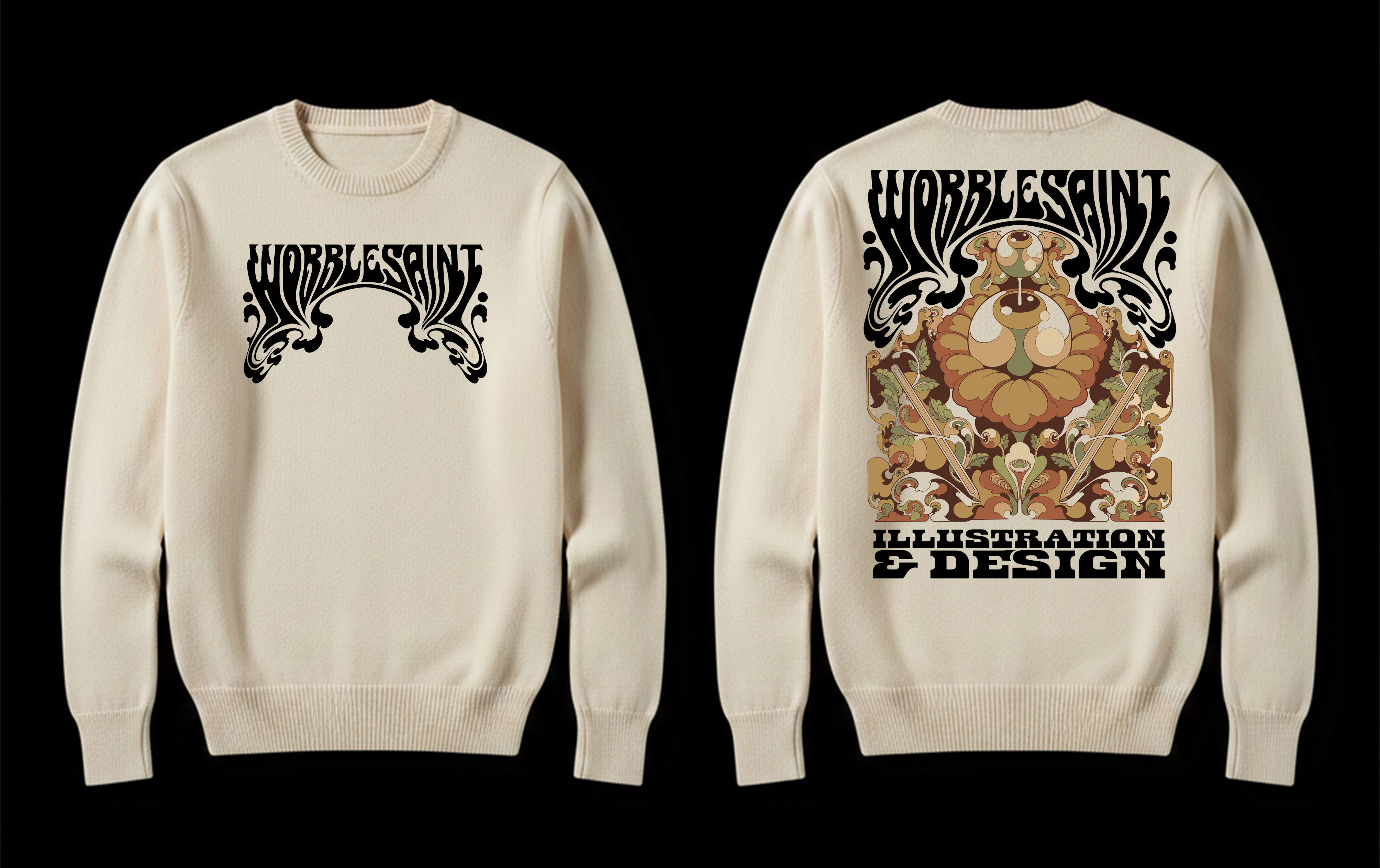 Example of Unique Vintage Retro Psychedelic Logo