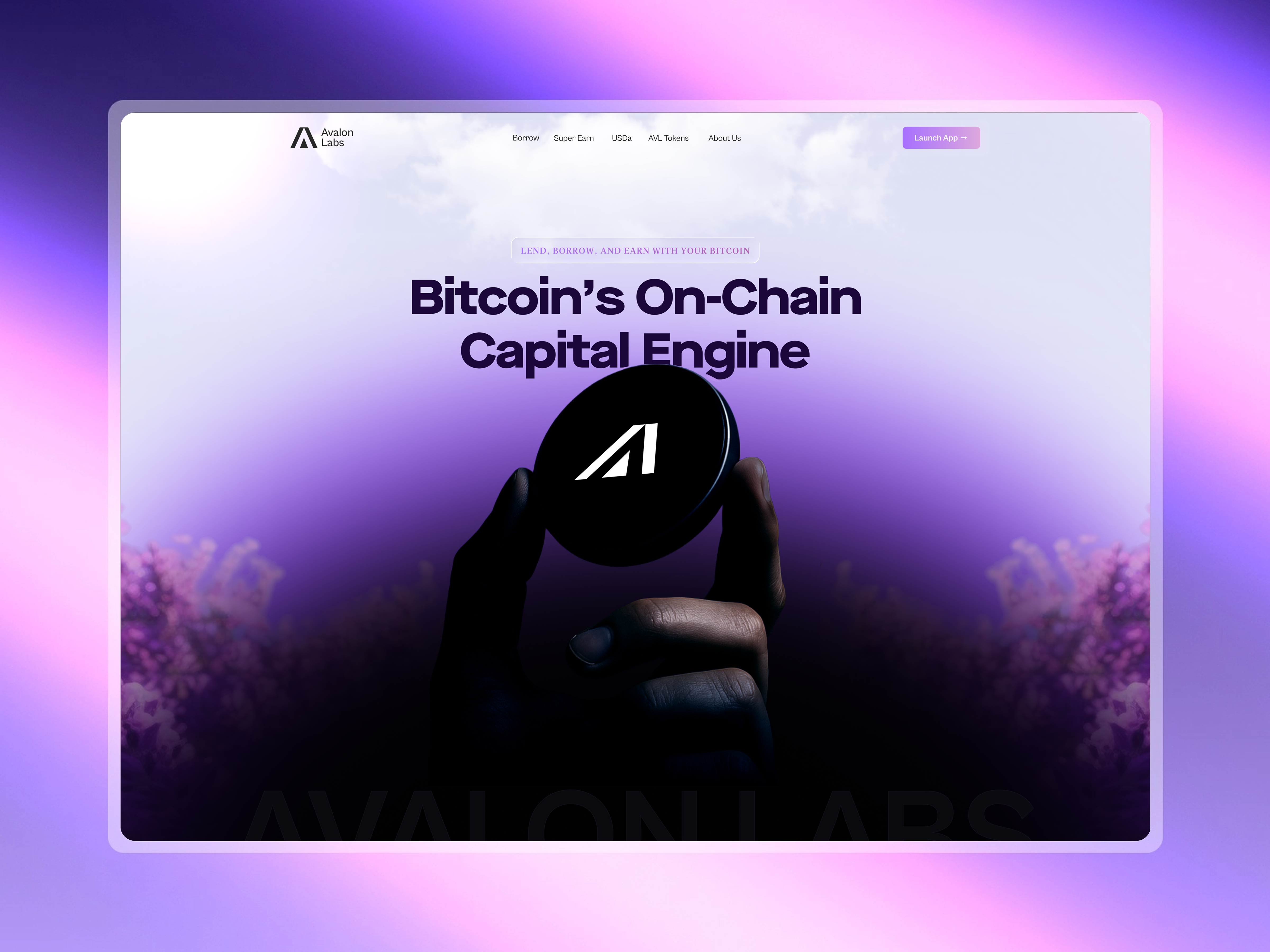 Crypto Finance Hero Section – Avalon Labs Concept bitcoinapp bitcoindesign blockchain blockchaindesign clean cryptocurrency cryptolandingpage cryptoplatform cryptoui cryptowebsite defiui herosection landingpage minimaldesign modernui onchain uidesign web3design webdesign