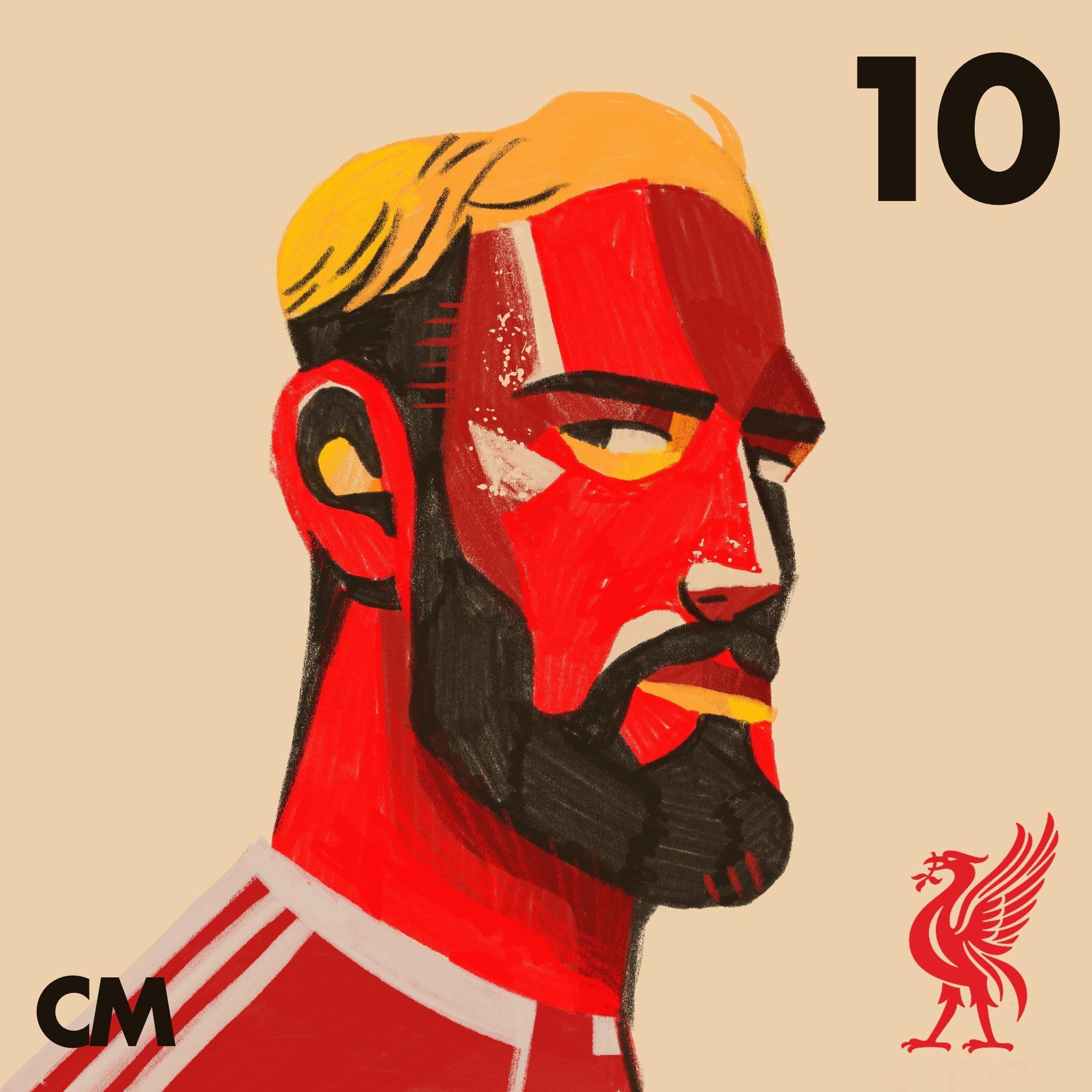 Mac Allister - Illustrated character fc liverpool football football illustration football portrait illustrated football illustration illustrator liverpool mac allister people portrait portrait illustration procreate soccer