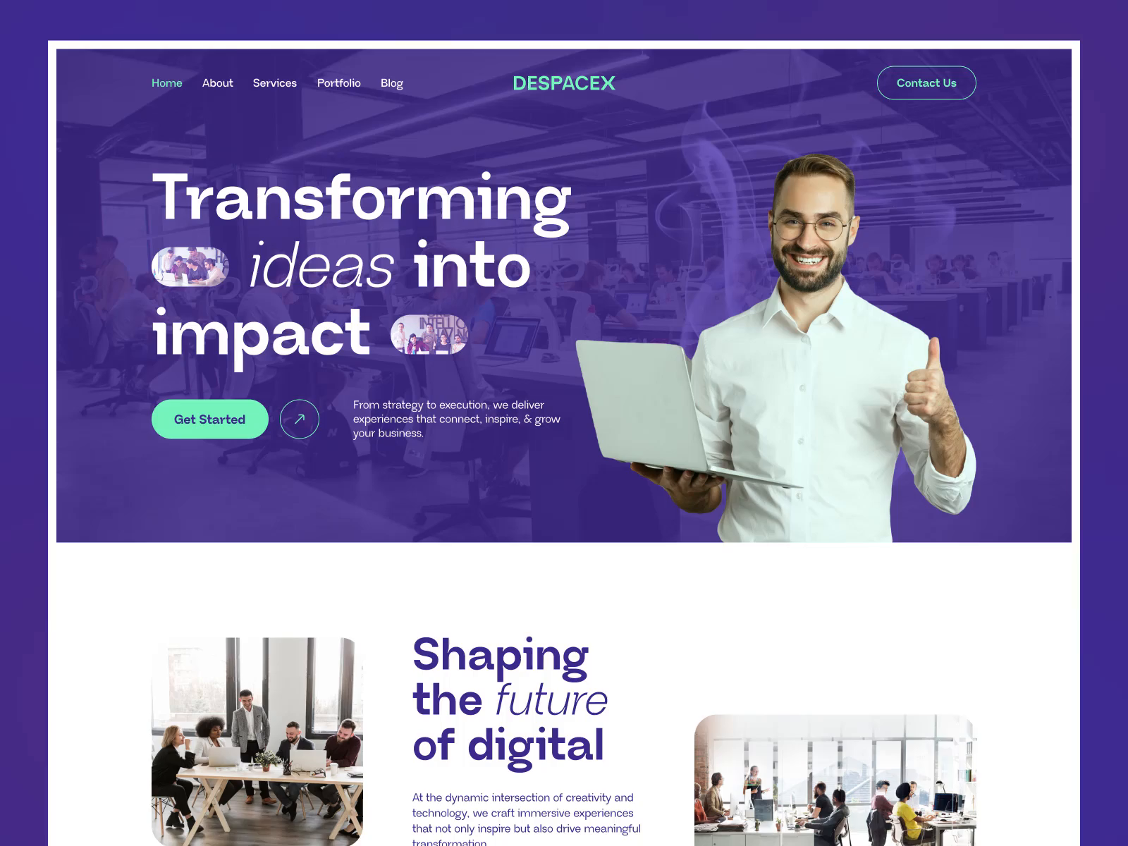 Example of Minimal Landing Page Design
