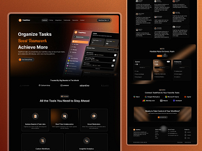 Team Collaboration Platform Landing Page Design landing page ui ux web design web ui web ui design website