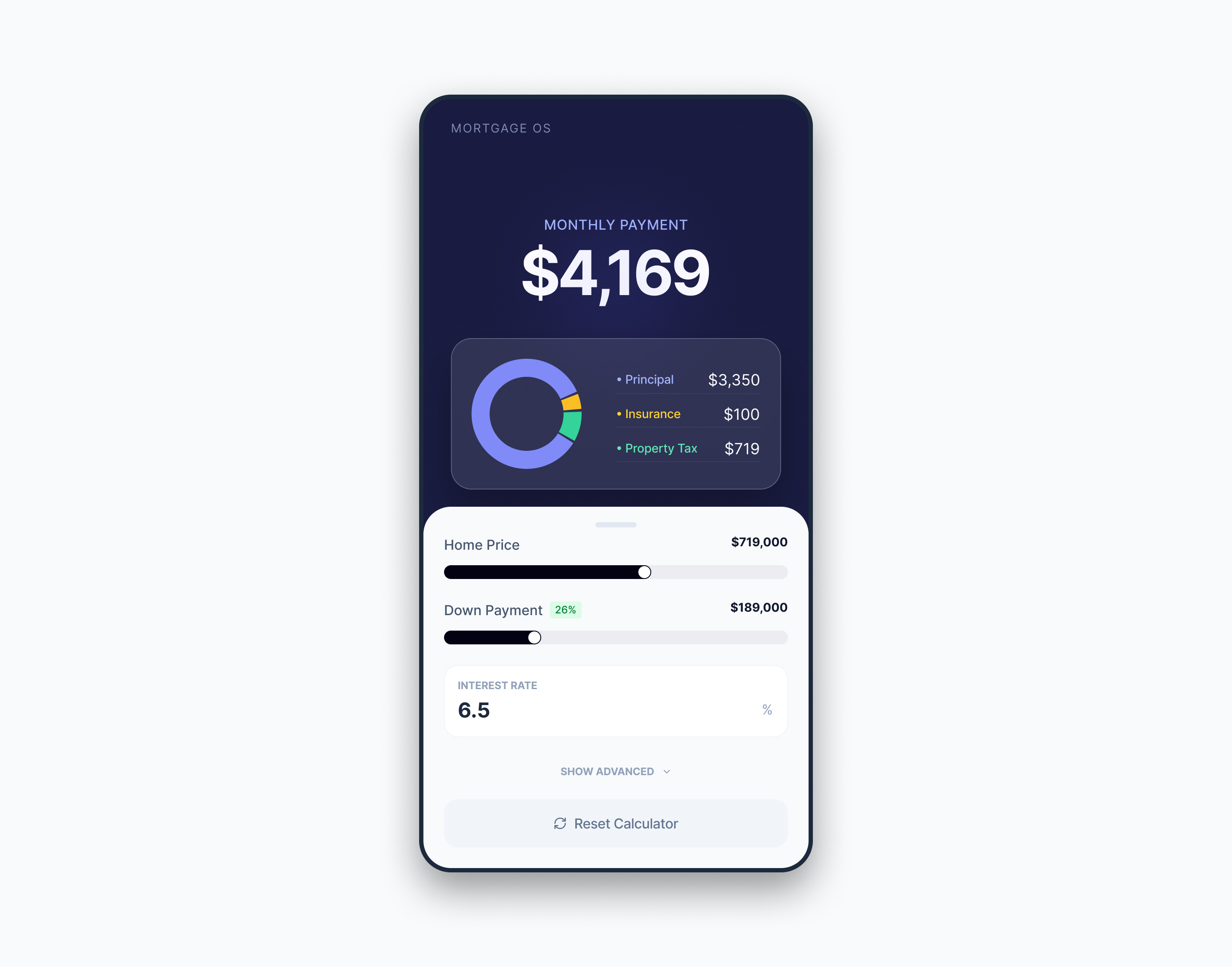 Daily UI #004: Smart Mortgage Calculator ai animation calculator daily ui figma make layout mortgage calculator ui ux