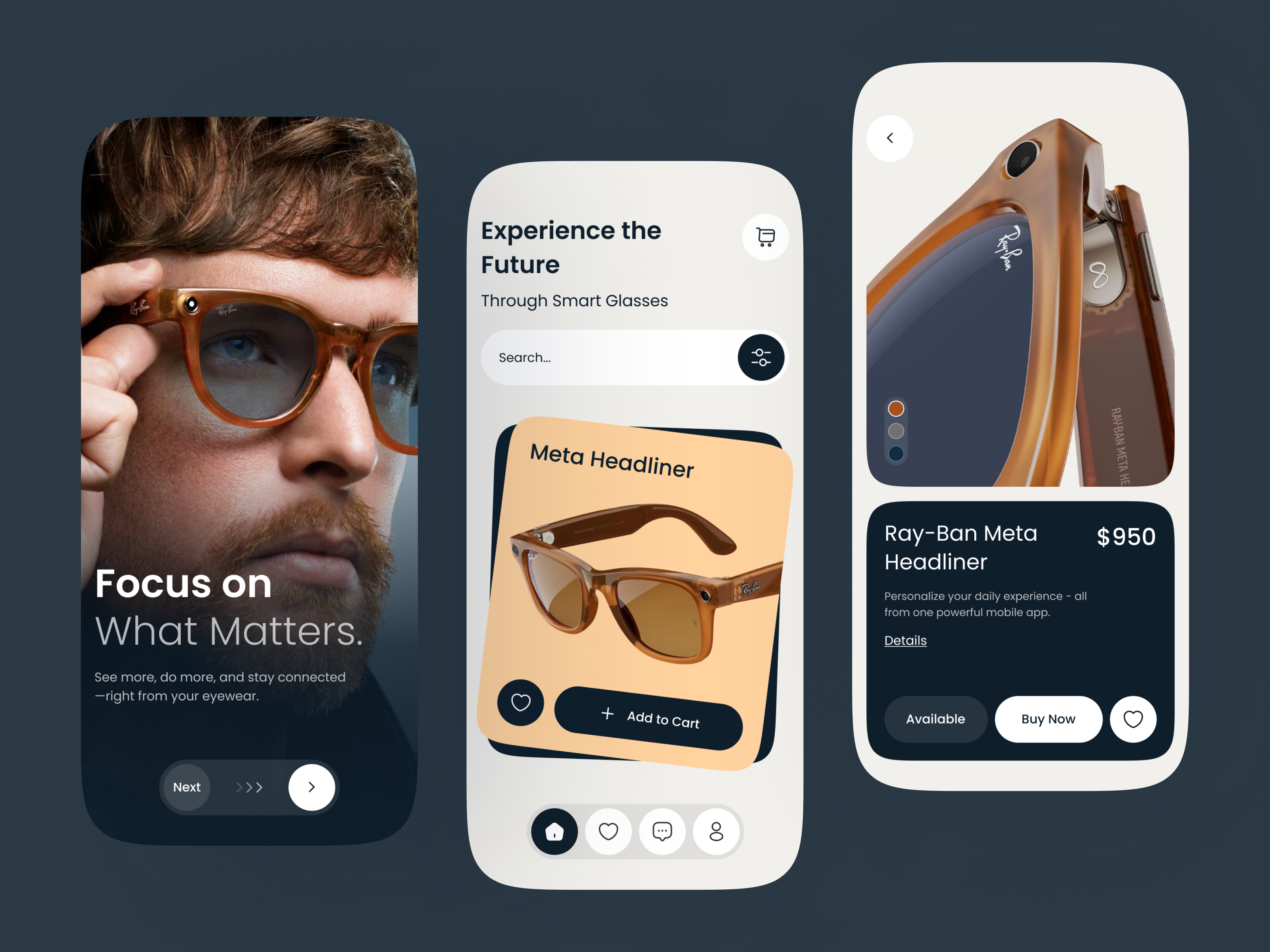 E-commerce Mobile App ai app design e commerce e commerce app e commerce mobile app e shop eyewear mobile app mobile interface online shop smart glass sunglass ui
