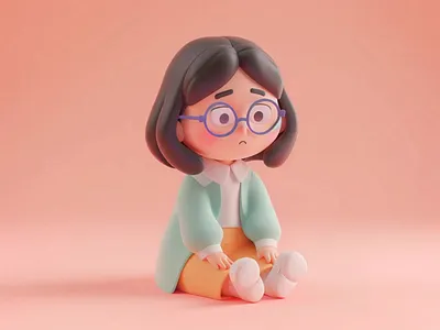 3D cartoon sad girl character| 3D cartoon motion graphic 3d 3d motion 3d render animation blender branding cartoon gerdoo girl graphic design illustration motion graphics portrait sad sad girl