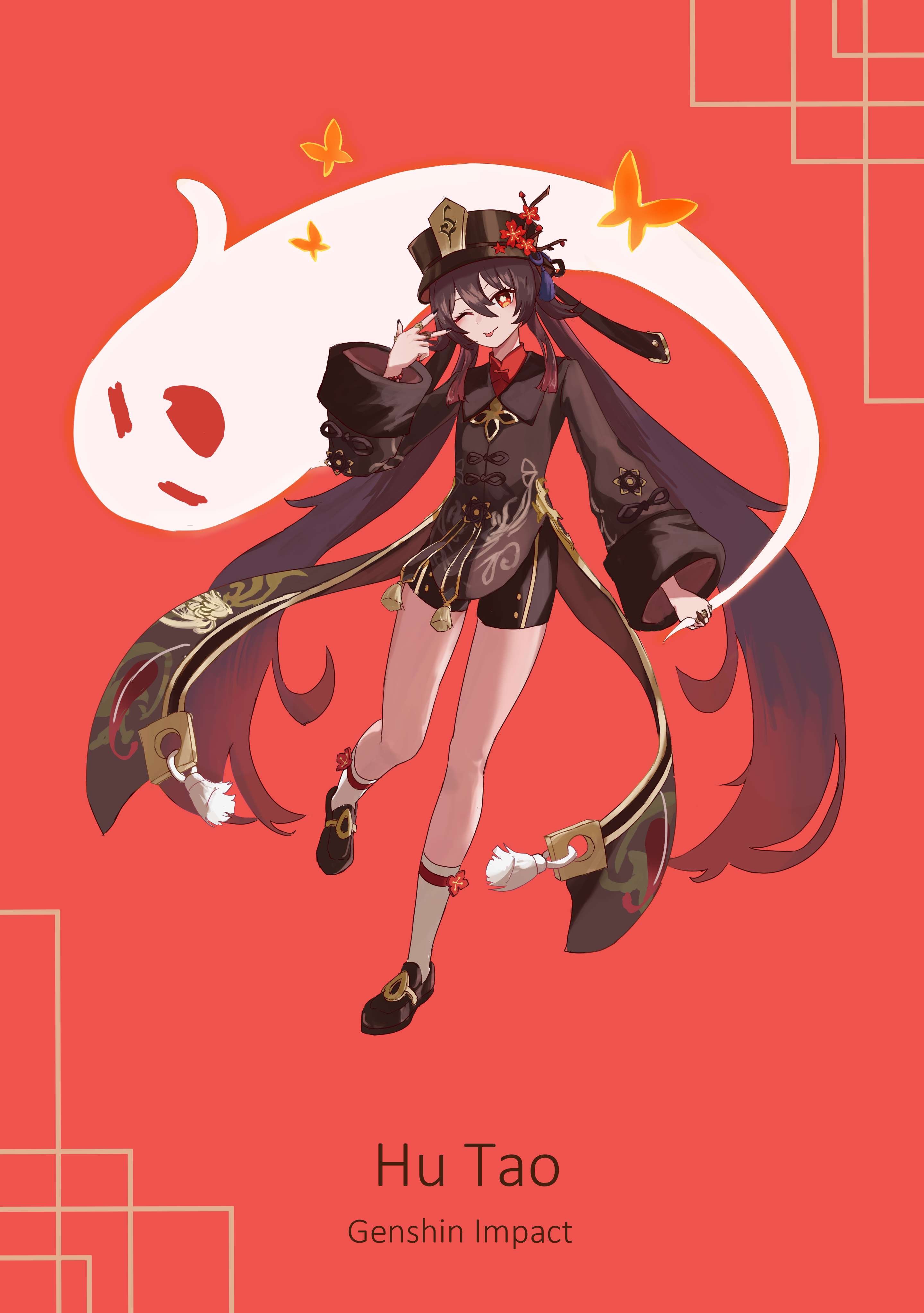 Illustration Drawing Genshin Impact Hu Tao illustraion