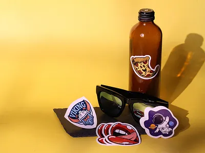 Full Colour Print Custom Die Cut Stickers branding custom stickers die cut graphic design illustration label design logo design mock up packaging packaging design print design product photography sticker printing stickers