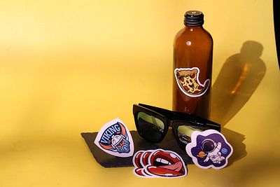 Full Colour Print Custom Die Cut Stickers branding custom stickers die cut graphic design illustration label design logo design mock up packaging packaging design print design product photography sticker printing stickers