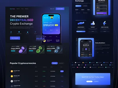 Cryptoflow Landing Experience blockchainui cryptoappdesign cryptodesign cryptoexchange cryptoexchangeui cryptolandingpage cryptoplatform cryptowalletui defidesign digitalproductdesign figmadesign figmaui fintechdesign landingpage modernui productdesign uiuxdesign web3design web3uiux webdesign