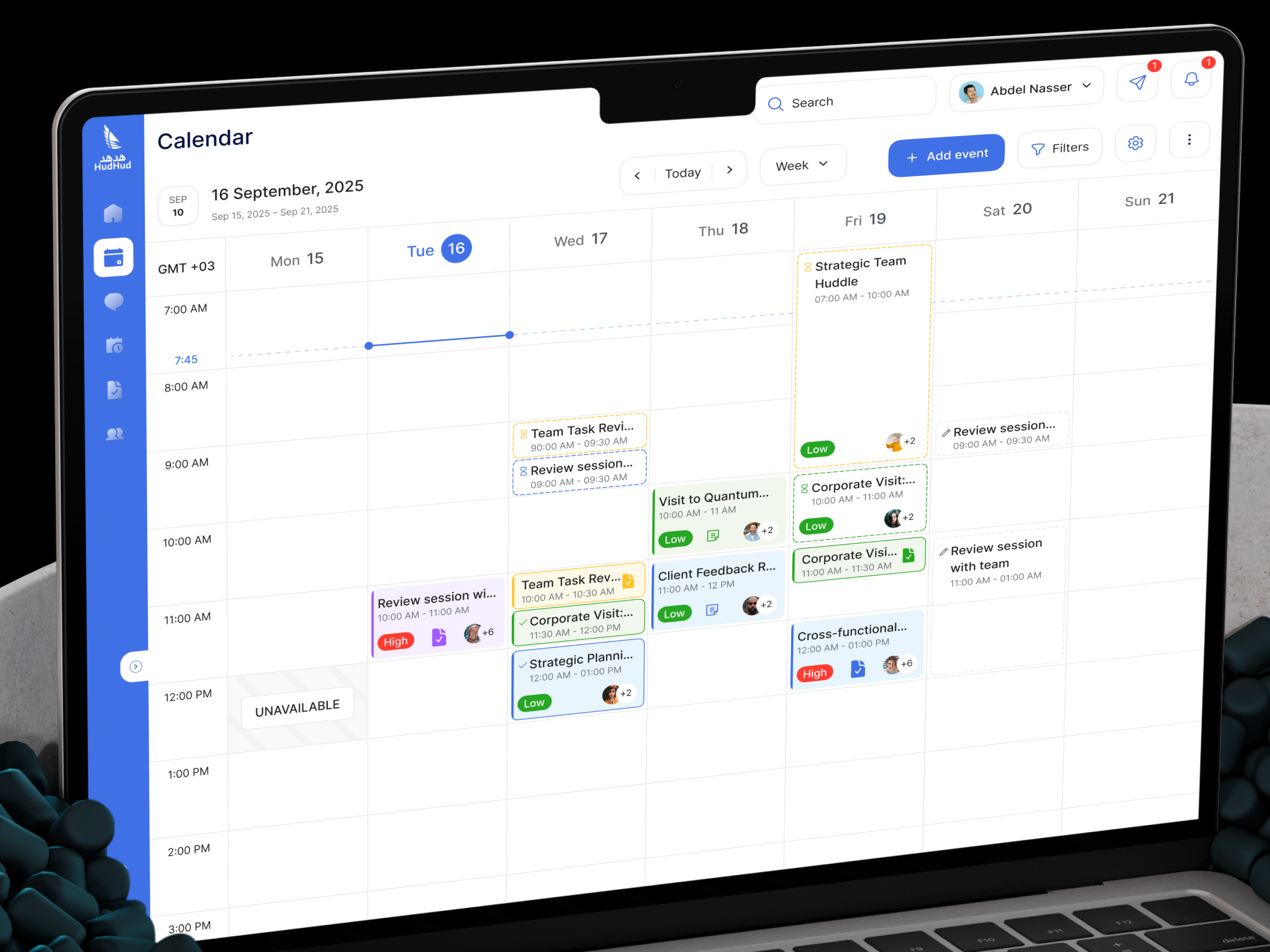 Calendar Web App Design