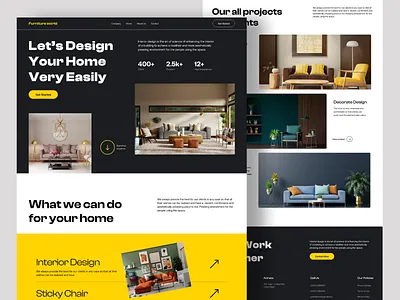 Home Interior Website Design architecture branding clean furnished furniture website design graphic design home decor home interior design homepage interior interior design landing page luxury minimalist modern personal website trending ui web design website design