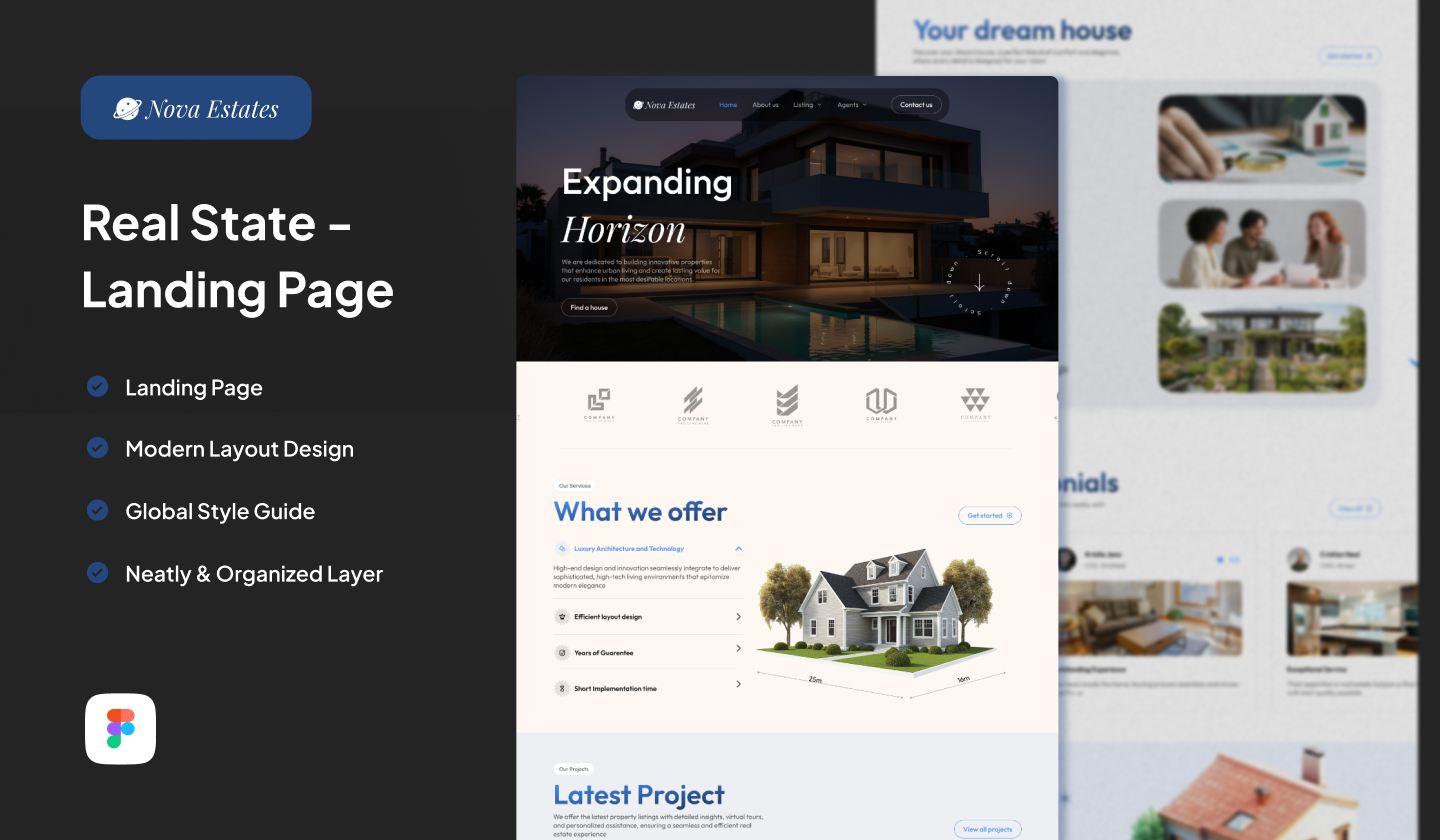 Real State - Landing Page branding design figma home landingpage realstate ui uiuxdesign