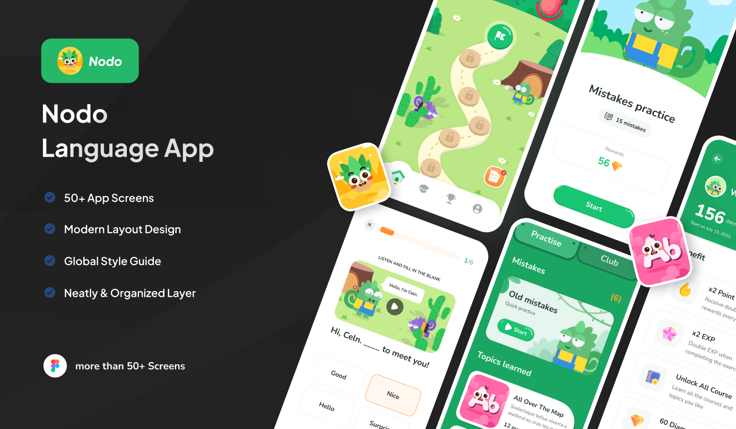 Language app UI Design app appdesign branding design figma graphic design langauge ui