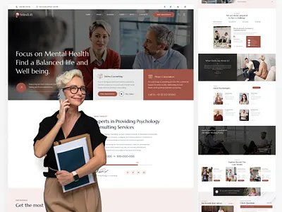 Mental Health Consulting – Calm & Clean Web UI booking flow design clean ui consulting website counseling website figma website healthcare design mental health website mental wellness design minimal design modern web ui psychologist ui psychology website therapy website ui design ux design web design wellness ui