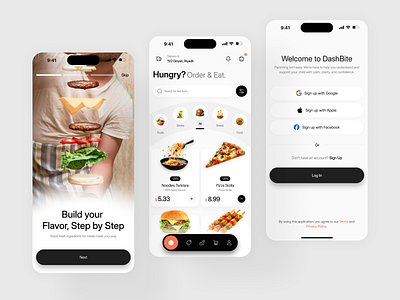 DashBite - Food App | Mobile UI Design app app design app design inspiration clean ios food delivery ui food app login screen ui food delivery app ui design login screen ui mobile mobile app design mobile app ui design modern app design modern app interface onboarding screen design product design restaurant app design user friendly food delivery ux