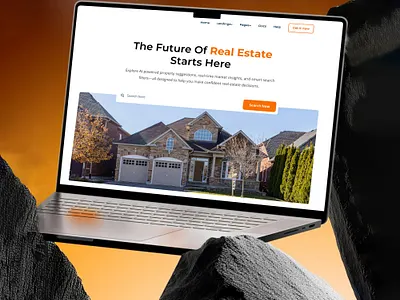 Real Estate Website Landing Page Concept creativeui digitaldesign landingpagedesign modernui uidesign uiux webdesign