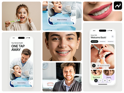 Mobile App Design For Dental Health android app design dental graphic design health healthcare ios medical mobile app mobile design mobile ui modern motion graphics teeth ui uiux ux wellness