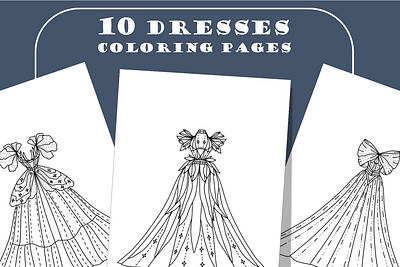 Fantasy Dresses Coloring Pages - Starlight Edition ball coloring dress fashion illustration page princess