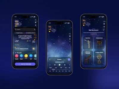 iOS 26 Redesign 3d app app desgin astrology constellations dashboard information architecture ios ios26 liquid glass night sky ui ux