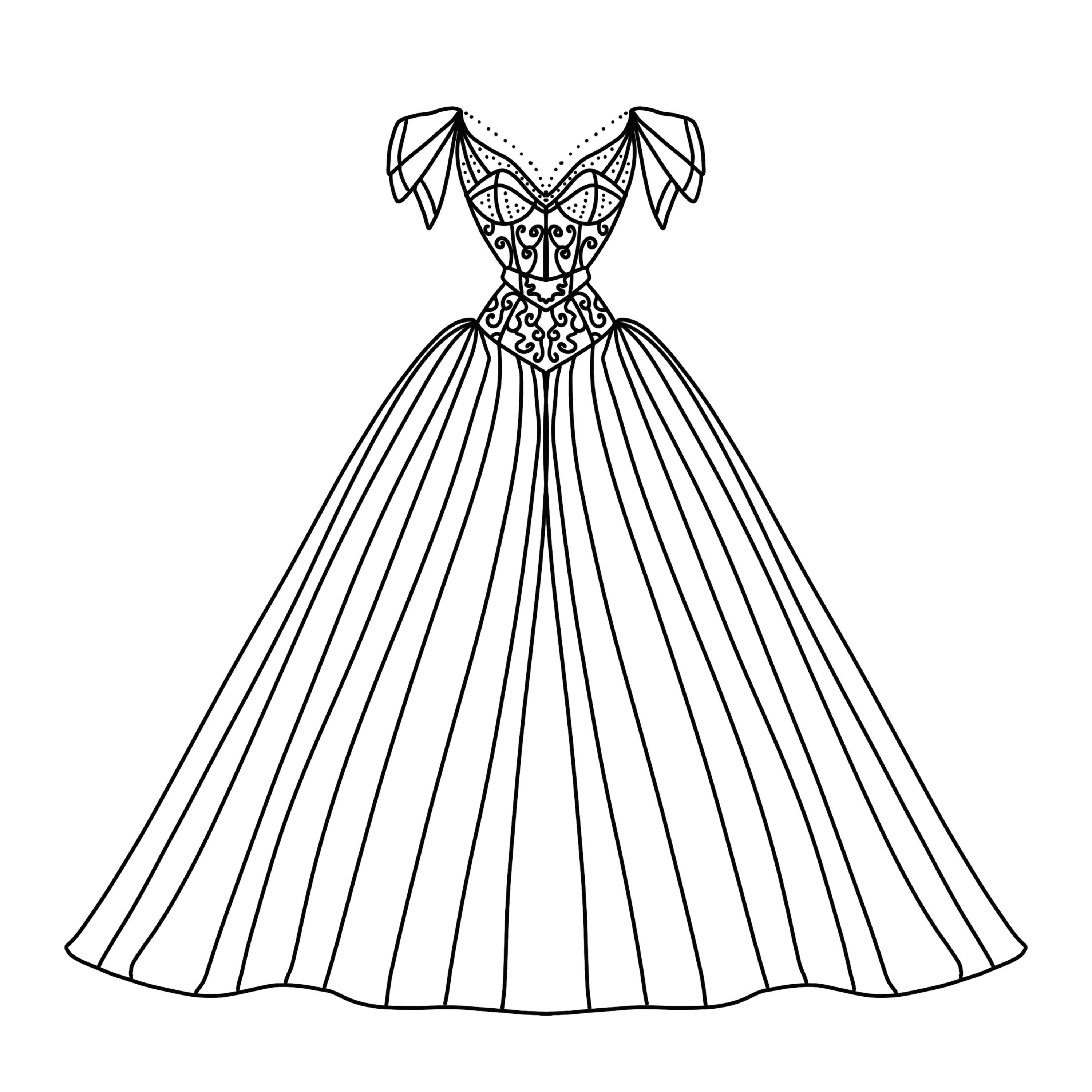 fashion dress coloring pages - Clip Art Library