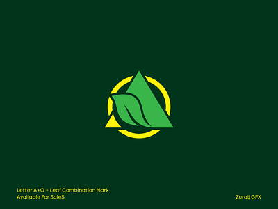 Letter AO Leaf Logo Design branding creative logo design fruite business graphic design green illustration leaf logo letter a letter ao letter logo letter o lettermark logo logomark nature logo trendy logo vector