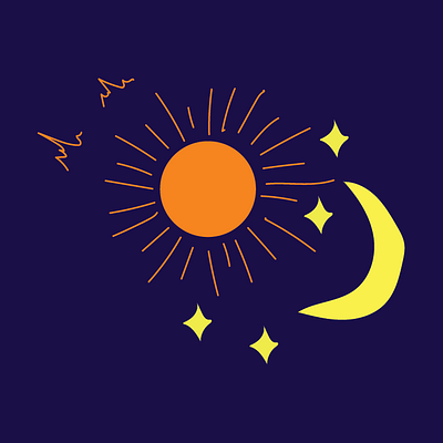sun, moonlight, and stars ^^ art branding graphic design ill illustration logo