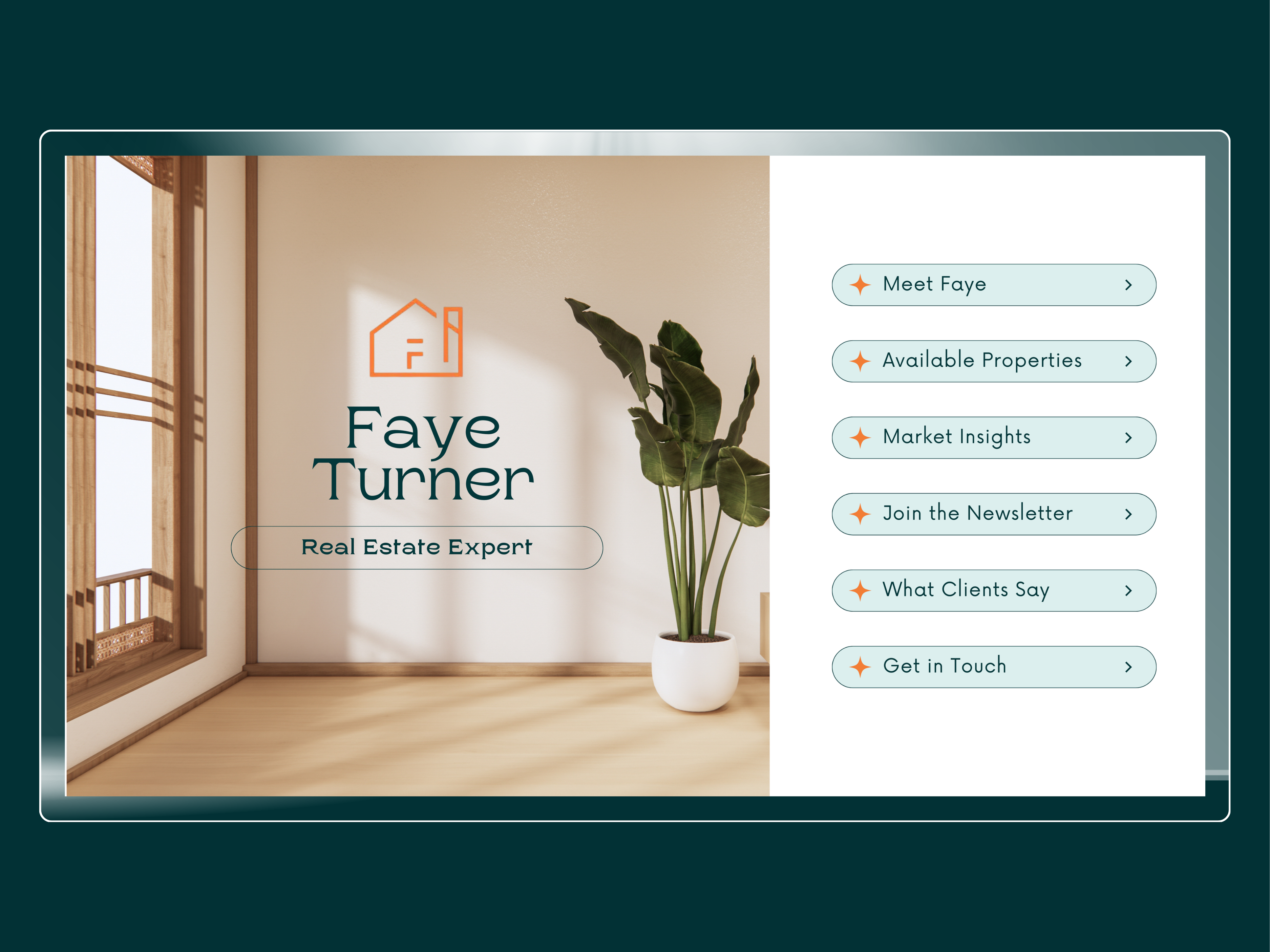 Faye Turner — Building Trust, One Property at a Time agent website brand identity custom logo figma figma design homepage design landing page design logo logo design menu design minimal design modern website personal branding real estate agent real estate landing page real estate ui real estate website ui ui design web design