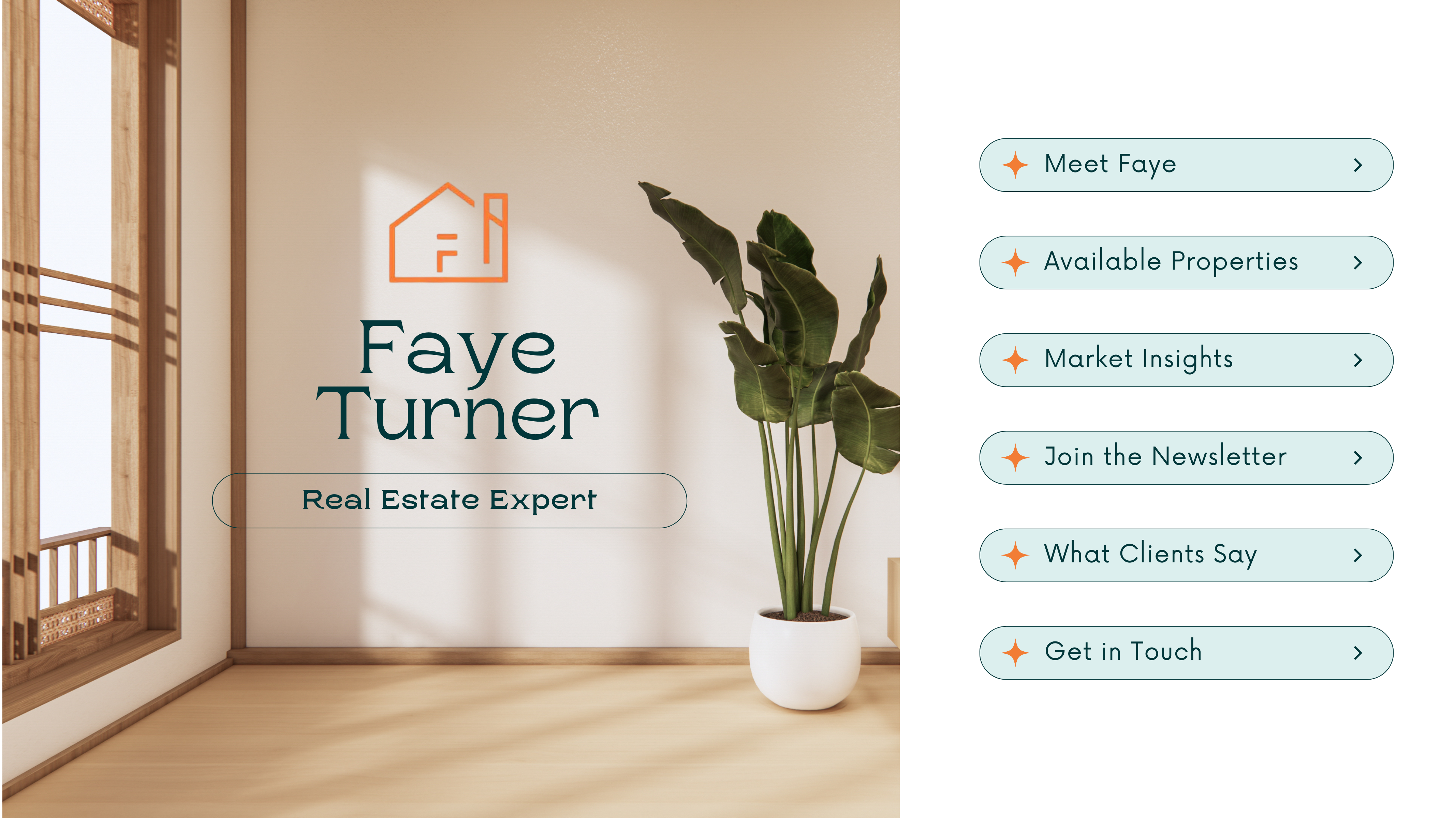 Real Estate Expert Landing Page & Logo Design agent website brand identity custom logo figma figma design homepage design landing page design logo logo design menu design minimal design modern website personal branding real estate agent real estate landing page real estate ui real estate website ui ui design web design