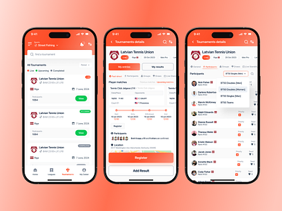 Tournated – Sports Mobile App Design animation app app design application design game graphic design ios mobile app concept mobile app design mobile ui modern ui product design sports sports app sports management ui ui design ux wavespace