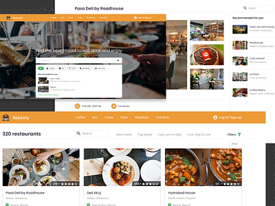 Search feature for a restaurant website branding cafe graphic design restaurant restro search search website searchfeature typography ui uiux web design website