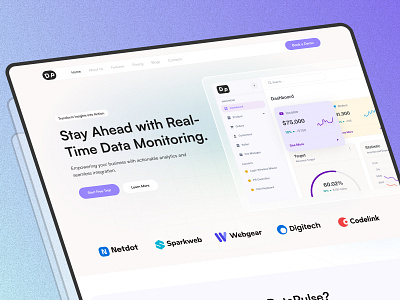 Real-Time Data Monitoring SaaS Website landing page ui ui design web ui website design website ui