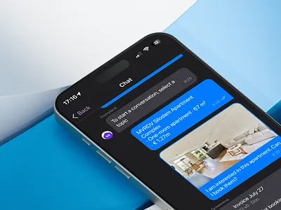 PropTech ✦ In-App Chat app design chat dark mode ios messages minimal design proptech real estate tech