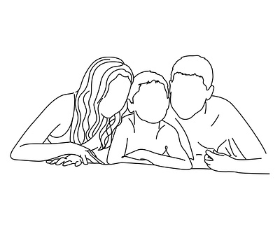 familly line art line art illustration