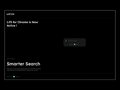 LIF3.AI - ChatGPT App Install Welcome Page Animation ai animation bitcoin blockchain btc chatgpt crypto design landing page minimal minimalist onboarding openai ui web website welcome