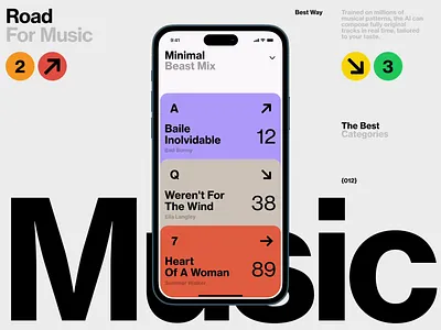 Minimal Music Mix ai book dashboard data illustration interface ios os slide