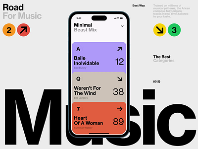 Minimal Music Mix ai book dashboard data illustration interface ios os slide