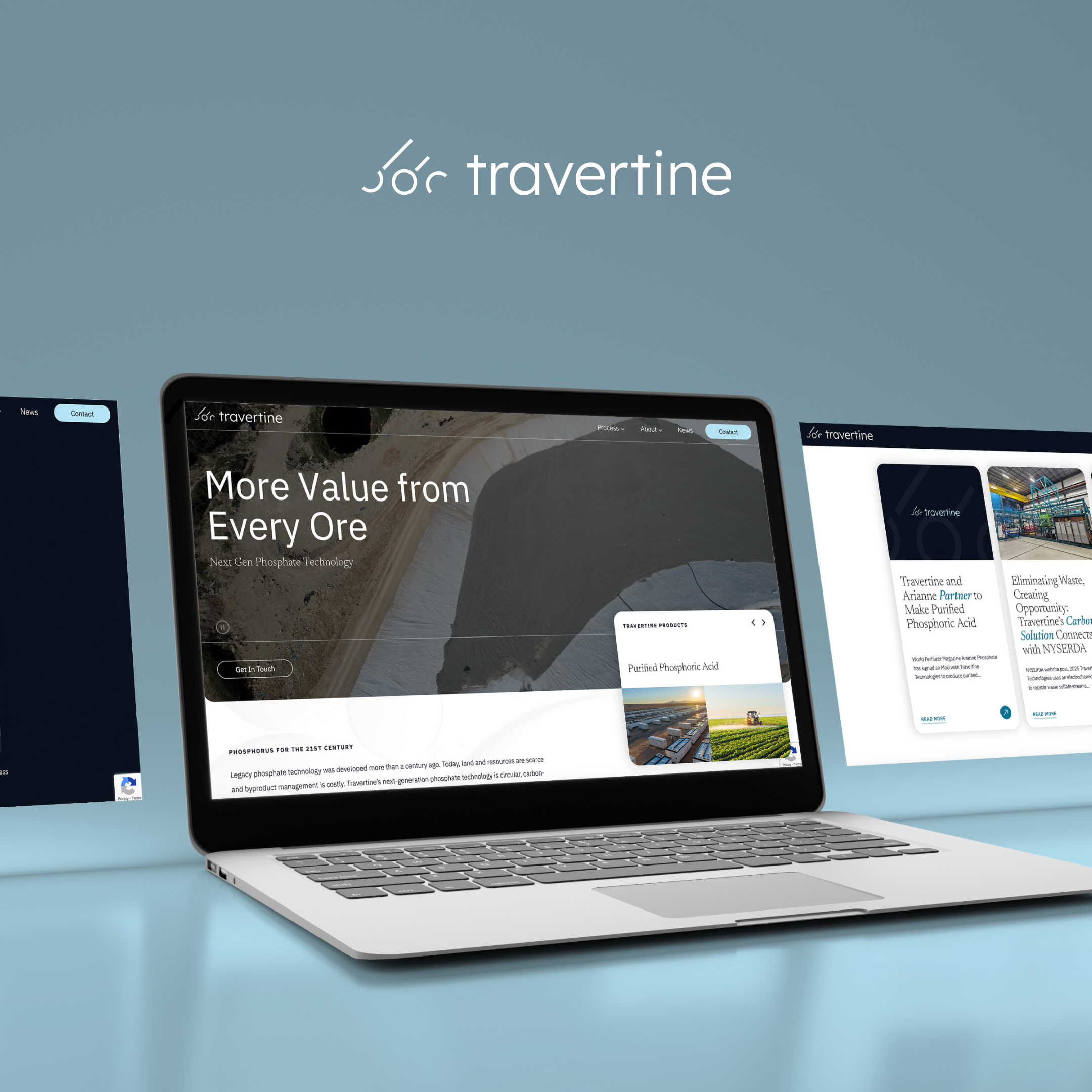 Travertine Tech // Website Design & Development branding chemistry design development graphic design identity illustration machine mineral motion graphics science start up technology uxui web design web development website