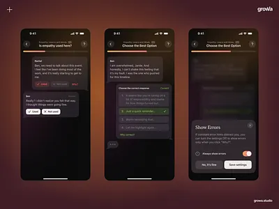 Communication lessons app communication learning lesson mobile app skills ui ux