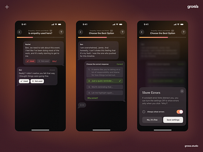 Communication lessons app communication learning lesson mobile app skills ui ux