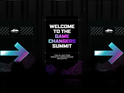 Crisp Game Changers Summit // Event Collateral assets branding collateral conference cool dark design directional environmental event gradient graphic design identity physical signage summit way finding