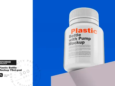 Plastic Bottle Mockup 75ml design food illustration mock up mockup package packaging psd template