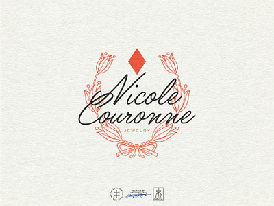 Nicole Couronne Overlay Logo brand design brand identity branding branding design floral flower hand drawn hand lettering identity design illustration jewelry lettering logo logo design scrupt signature sophsiticated vintage visual identity wreath