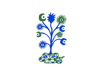 Cosmic journey branding design earth illustration moon mystic plants snake stars sun universe vector