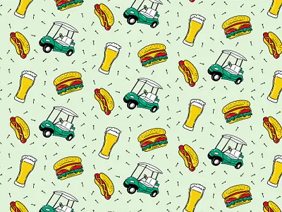 BigDawsTV Custom Golf Pattern beer brand design brand identity branding branding design burger golf golf cart golfer hand drawn identity design illustration illustrator logo logo design pattern pattern design vector vintage visual identity