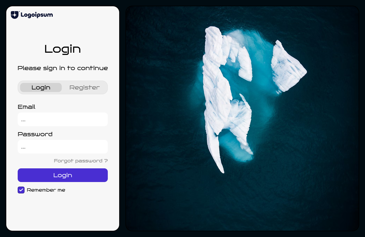 Login page - Iceberg figma login ui webdesign